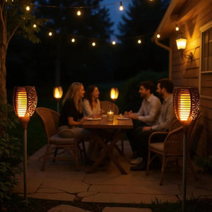 Lanterna Solare a LED SunBlaze™ con Design di Fiamme Danzanti - Illuminazione Ecologica Premium