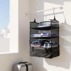 Organizzatore per armadio con valigia - Soluzione professionale a 3 livelli